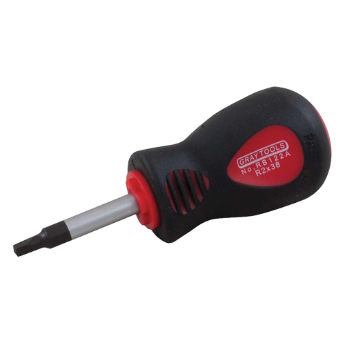 Square Recess Screwdriver, #0 Tip, Round, 4" L, Cushion Grip Handle Haskins Industrial Inc.