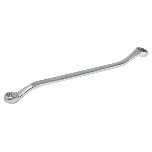 Box End Wrench, 12 Point, 10 mm x 11 mm, 15° Offset, Chrome Finish Haskins Industrial Inc.