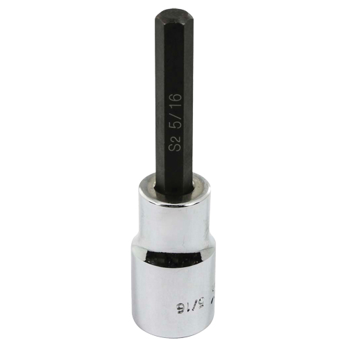 Bit Socket, Hex, 5/16" x 3-1/4" L, 1/2" Square Drive Drive Haskins Industrial Inc.
