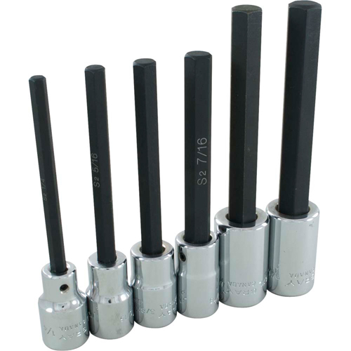 Hex Head Socket Set, Hex, 1/2" Drive, 6 Pcs Haskins Industrial Inc.