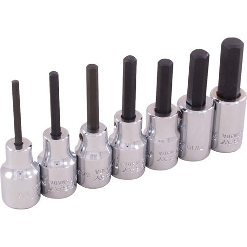 Hex Head Socket Set, Hex, 3/8" Drive, 7 Pcs Haskins Industrial Inc.