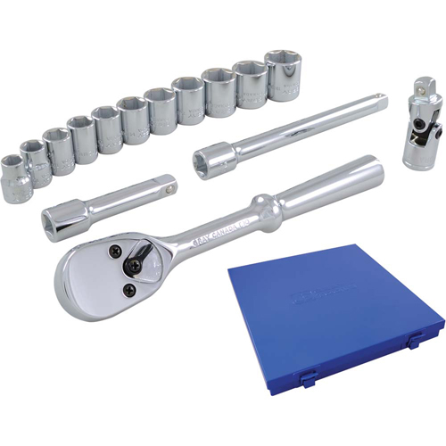Jeu de douilles et accessoires, 15 Mcx, Prise de 3/8" Haskins Industrial Inc.