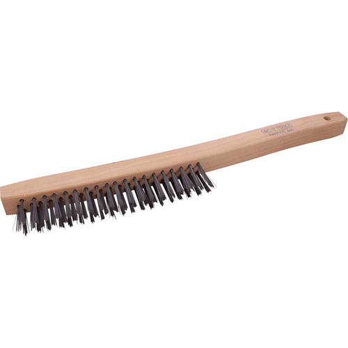 Brosse &agrave; r&eacute;curer industrielle &agrave; manche long, Acier, 3 x 19 rangs de fils, Longueur 14" Haskins Industrial Inc.