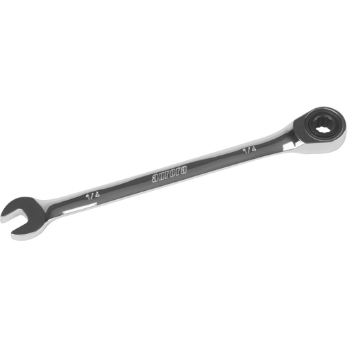 SAE Ratcheting Combination Wrench, 12 Point, 1/4", Chrome Finish Haskins Industrial Inc.
