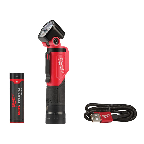 Lampe de poche pivotante USB, DEL, 500 lumens, Piles Rechargeable Haskins Industrial Inc.