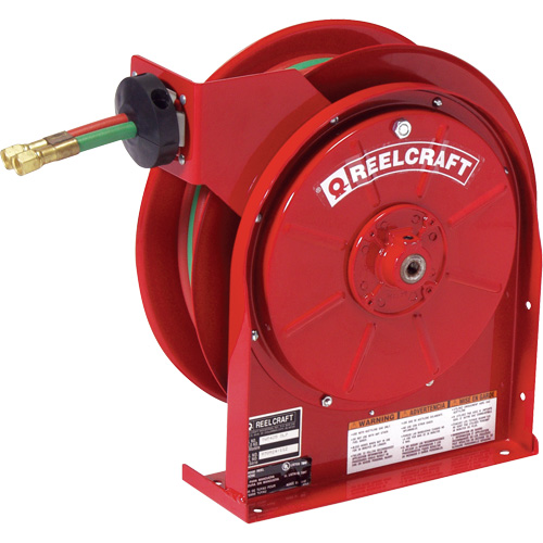 Spring Retractable Welding Hose Reel, Welding Gases, 1/4" x 25', Dual Hose, 200 psi Haskins Industrial Inc.
