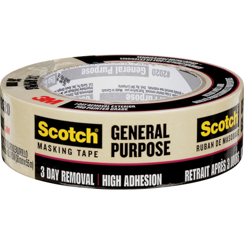 Scotch&reg; Contractor Grade Masking Tape 2020, 36 mm (1-1/2") x 55 m (180'), Beige Haskins Industrial Inc.