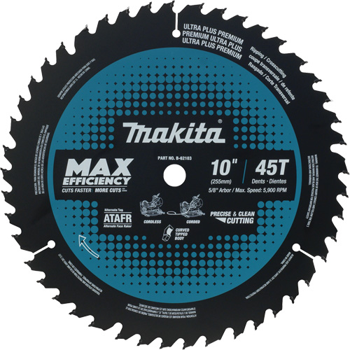 Lame de scie &agrave; onglets, 10", 45 dents, Pour Bois Haskins Industrial Inc.
