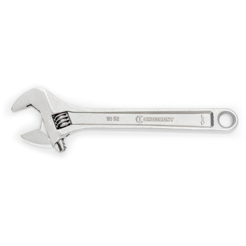 Adjustable Wrench, 12" L, 1-1/2" Max Width, Chrome Haskins Industrial Inc.