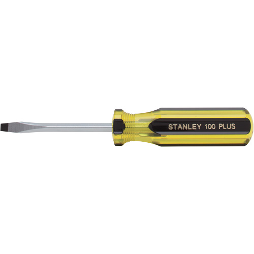 100 PLUS&reg; Standard Slotted Tip Screwdriver, 3/16" Tip, Round, Plastic Handle Haskins Industrial Inc.