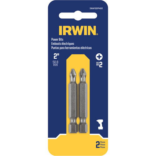 Embouts pour outils &eacute;lectriques, Phillips, Embout #2, Prise 1/4", Longueur 2" Haskins Industrial Inc.