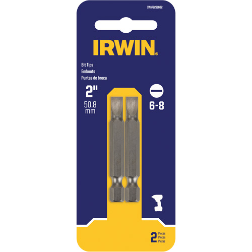 Embouts pour outils &eacute;lectriques, Fente, Embout 6 - 8, Prise 1/4", Longueur 2" Haskins Industrial Inc.