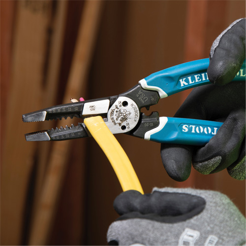 Klein-Kurve&reg; Heavy-Duty Wire Stripper, Cutter & Crimper Multi-Tool, 8-1/4" L, 8 - 20 AWG Haskins Industrial Inc.