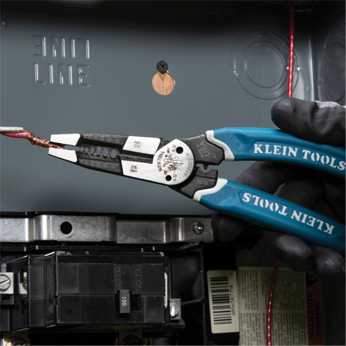Klein-Kurve&reg; Heavy-Duty Wire Stripper, Cutter & Crimper Multi-Tool, 8-1/4" L, 8 - 20 AWG Haskins Industrial Inc.
