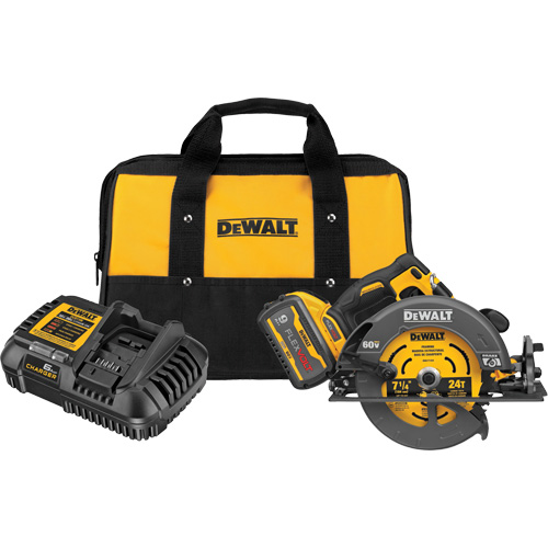 Ensemble de scie circulaire sans balai Flexvolt Max avec frein &eacute;lectrique, 7-1/4", 60 V Haskins Industrial Inc.