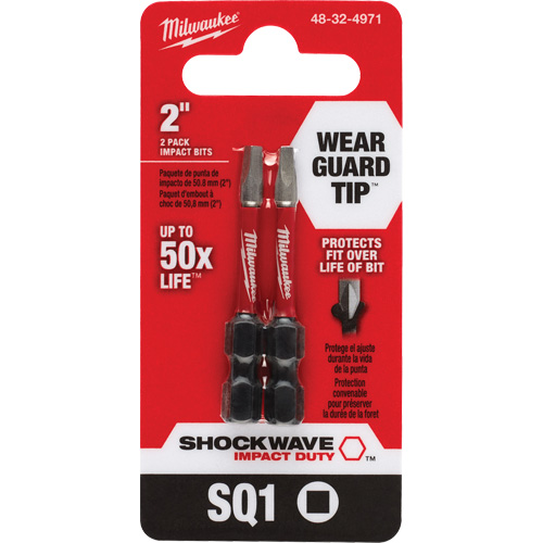 Embout de tournevis Shockwave Impact Duty, Carr&eacute;e, #1, Prise 1/4" Haskins Industrial Inc.