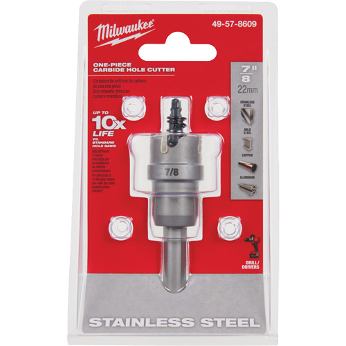 One-Piece Carbide Hole Cutters, 7/8", 3/16" Depth of Cut Haskins Industrial Inc.