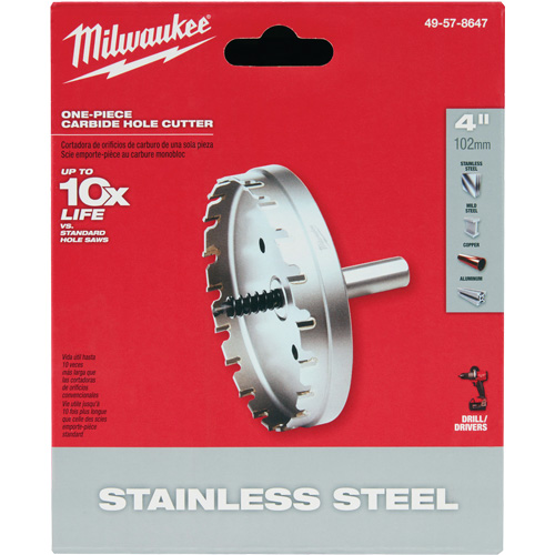 One-Piece Carbide Hole Cutters, 4", 3/16" Depth of Cut Haskins Industrial Inc.