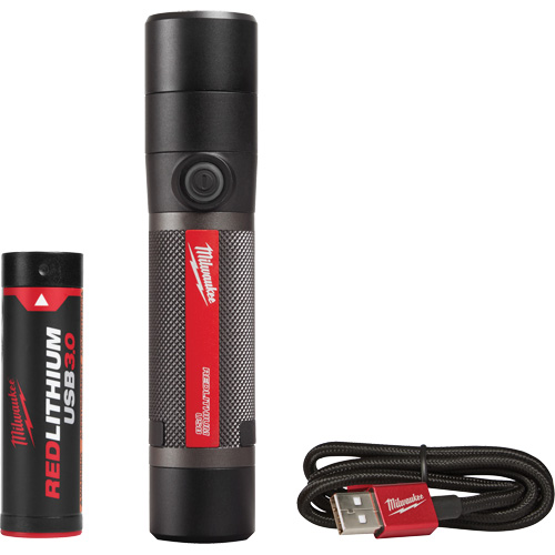 USB Compatible Compact Flashlight, LED, 800 Lumens, Rechargeable Batteries Haskins Industrial Inc.
