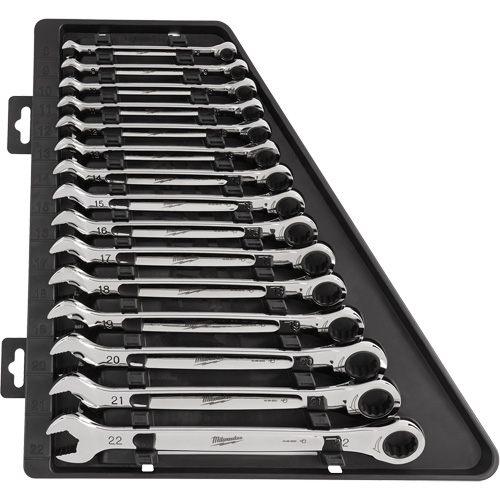 Ratcheting Wrench Set, Combination, 15 Pieces, Metric Haskins Industrial Inc.
