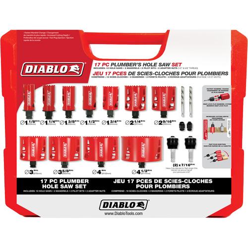 Ensemble de scie-cloche bim&eacute;tallique de plombier, 17 morceaux Haskins Industrial Inc.