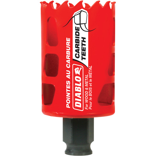Wood & Metal Hole Saw, 1-3/4", 2-3/8" Depth of Cut, Carbide Haskins Industrial Inc.