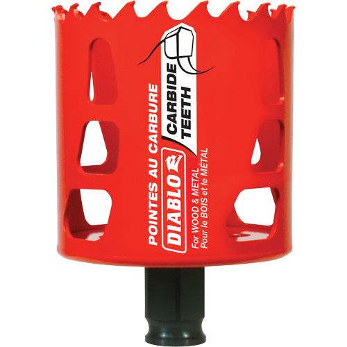 Wood & Metal Hole Saw, 2-9/16", 2-3/8" Depth of Cut, Carbide Haskins Industrial Inc.