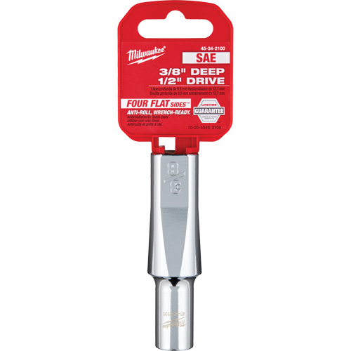 SAE Socket with Four Flat Sides, 3/8", 1/2" Drive, 6 Points, Deep Haskins Industrial Inc.