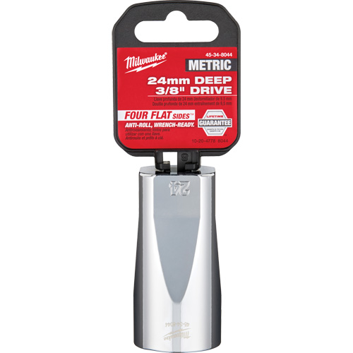 Metric Socket with Four Flat Sides, 24 mm, 3/8" Drive, 6 Points, Deep Haskins Industrial Inc.