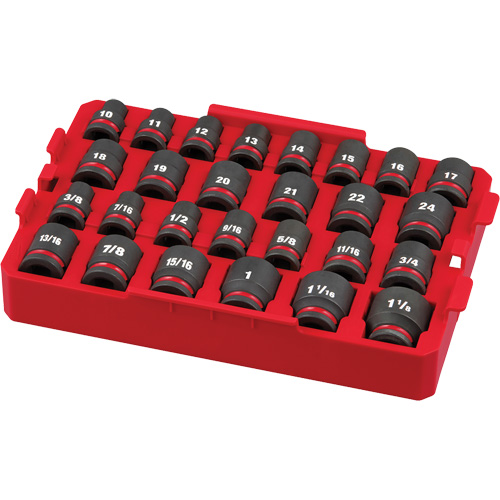 Shockwave Impact Duty Packout Socket Set, 27 Pcs, Impact, 1/2" Drive Size Haskins Industrial Inc.