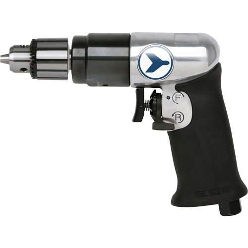 AD38VSRK Variable Speed Air Drill, 6 CFM, 1/4" NPT, 82 dBA, 3/8" Chuck, Keyed Haskins Industrial Inc.