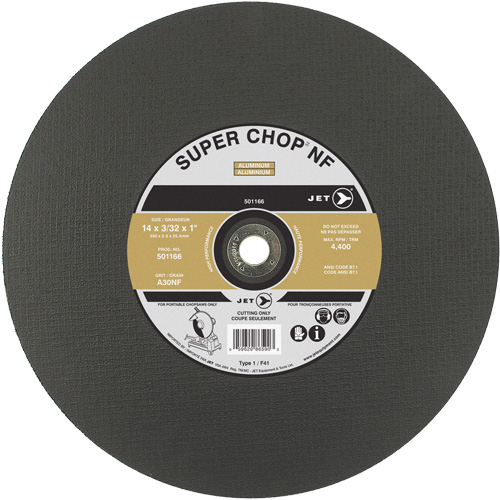 A30NF Super Chop Cut-Off Wheel, 14" x 3/32", 1" Arbor, Type 1, 4400 RPM Haskins Industrial Inc.
