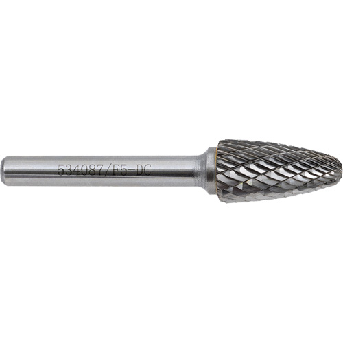 F5-DC Jet-Kut&reg; GP Carbide Burr, 1/2" Dia., 1" Depth of Cut Haskins Industrial Inc.