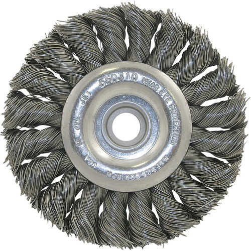 3K114 Brosse &agrave; fil nou&eacute;, non filet&eacute;, Dia. 3-1/4", Fils 0,014", Arbre 3/8"-1/2 Haskins Industrial Inc.