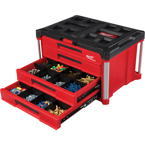 Boîte &agrave; outils avec 4 tiroirs PackOut, 16-3/10" x 22-1/5" x 14-3/10", Rouge Haskins Industrial Inc.