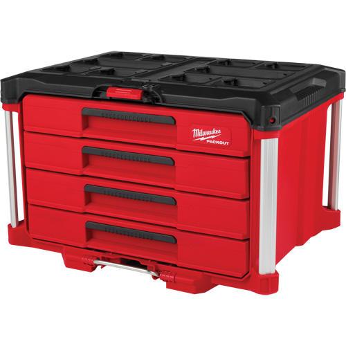 Boîte &agrave; outils avec 4 tiroirs PackOut, 16-3/10" x 22-1/5" x 14-3/10", Rouge Haskins Industrial Inc.