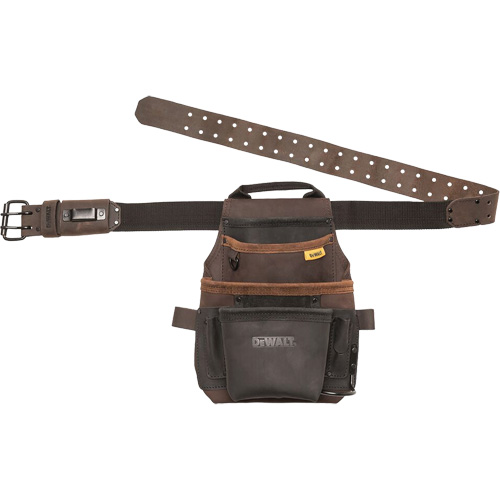 Tool Pouch & Belt, Multiple Tool Holder, Leather, 12 Pockets Haskins Industrial Inc.
