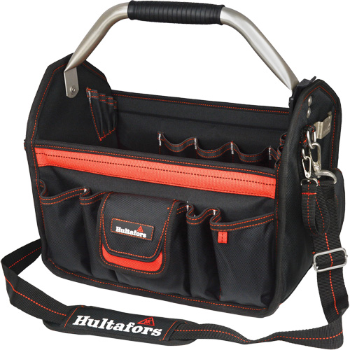 Porte-outils de 14" &agrave; dessus ouvert, Polyester balistique, Noir/Rouge Haskins Industrial Inc.