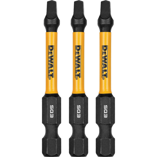 3-Piece FLEXTORQ&reg; Impact Screwdriving Bits, Square, #3, 1/4" Drive Haskins Industrial Inc.