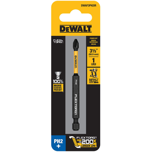 FLEXTORQ&reg; Impact Driver Bit, Phillips, #2 Tip, 1/4" Drive Size, 3-1/2" Length Haskins Industrial Inc.