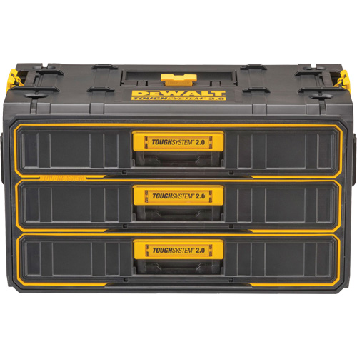 ToughSystem&reg; 2.0 Three-Drawer Unit, 21-4/5" x 12-3/10" x 12-3/5", Black/Yellow Haskins Industrial Inc.