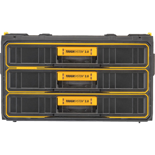ToughSystem&reg; 2.0 Three-Drawer Unit, 21-4/5" x 12-3/10" x 12-3/5", Black/Yellow Haskins Industrial Inc.