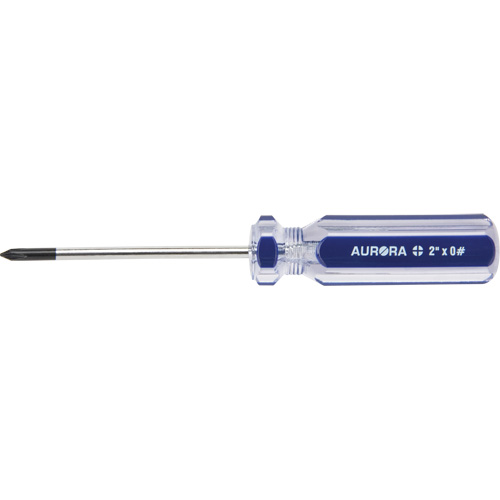 Tournevis Philips bleu transparent avec bandes, #0, Prise Plastique Haskins Industrial Inc.