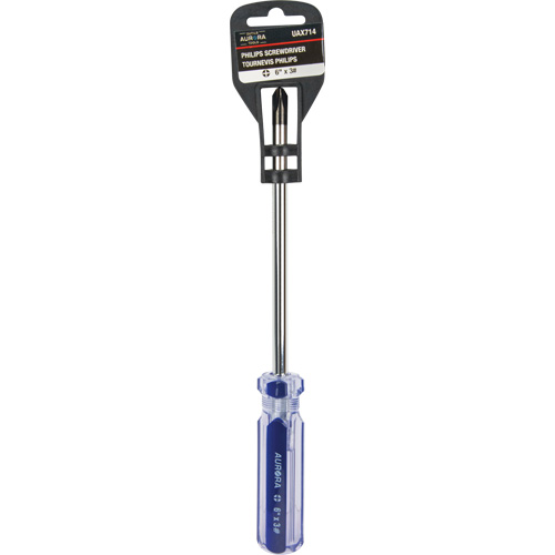 Tournevis Philips bleu transparent avec bandes, #3, Prise Plastique Haskins Industrial Inc.