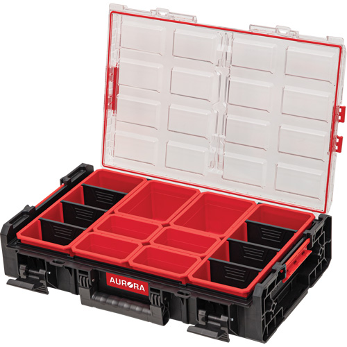 Arx&reg; X-Large Organizer with Short Bins, 23" x 15-1/5" x 5", Black Haskins Industrial Inc.