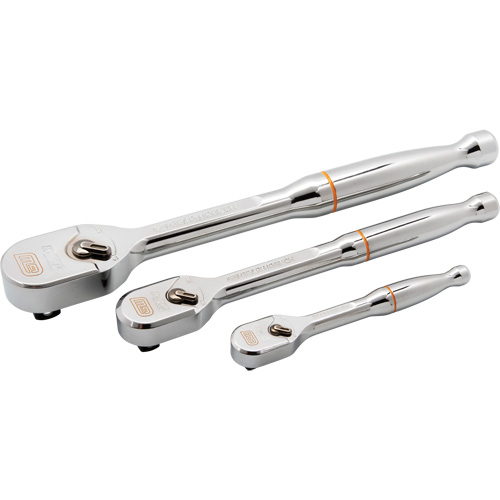 1/4", 3/8" & 1/2" Drive 120XP Full Polish Teardrop Ratchet Set Haskins Industrial Inc.