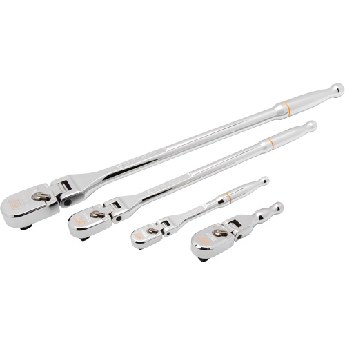 1/4", 3/8" & 1/2" Drive 120XP Full Polish Flex Handle Teardrop Ratchet Set Haskins Industrial Inc.
