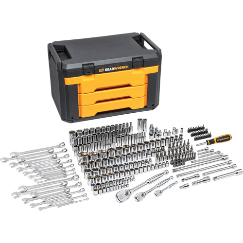 6-Point Mechanics Tool Set in 3 Drawer Storage Box Haskins Industrial Inc.