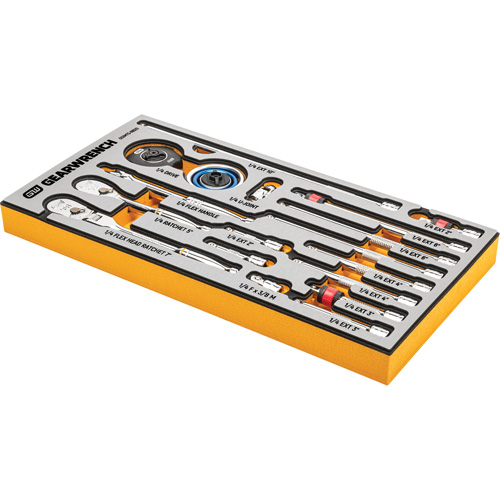 Jeu d'outils pour maître m&eacute;canicien MEGAMOD dans des plateaux en mousse modulaire de premi&egrave;re qualit&eacute; avec rangement d'outils, 1268 morcea Haskins Industrial Inc.