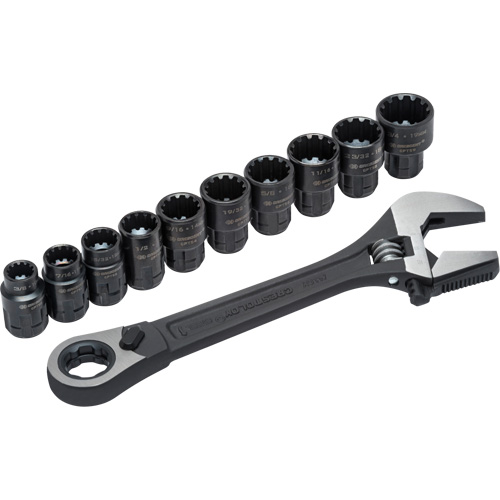 Ensemble de cannelure & cl&eacute; ajustable Pass-Thru X6 11 mcx, 13" lo, la max. 2-27/50", Phosphate noir Haskins Industrial Inc.